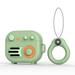 EZICOK Compatible with AirPods 3 Case Cover Retro Phonograph Design Case Apple AirPods 3rd Generation Case 2021 Soft Silicone Case with Ring Lanyard Wireless Charging Compatible - Matcha