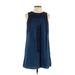 Madewell Casual Dress - Shift Crew Neck Sleeveless: Blue Solid Dresses - Women's Size X-Small