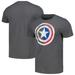 Unisex Heather Charcoal Marvel Captain America Half Shield T-Shirt