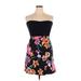 Roxy Casual Dress - Mini Strapless Sleeveless: Black Color Block Dresses - Women's Size X-Large