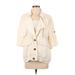 Moon River Blazer Jacket: Below Hip Ivory Print Jackets & Outerwear - Women's Size Small