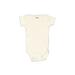 Carter's Short Sleeve Onesie: White Solid Bottoms - Size Newborn