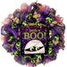 The Holiday Aisle® Peek A Boo Mummy Halloween Wreath, Wood in Black/Green/Indigo | 24 H x 24 W in | Wayfair AF8BA10EF6D543278ADD8BE3944138B4