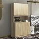 Latitude Run® 70.87" Tall Wardrobe& Kitchen Cabinet, w/ 6-Doors, 1-Open Shelves & 1-Drawer for Bedroom in Brown | Wayfair
