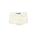 Nine West Denim Shorts: White Print Bottoms - Women's Size 8 - Light Wash