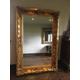 Heavy Chunky Wood Antique Gold Large Statement Swept French Dress Leaner Floor Wall Beveled Mirror 6ft x 4ft