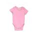 BirdRock Baby Short Sleeve Onesie: Pink Solid Bottoms - Size 0-3 Month