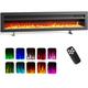 FIDOOVIVIA 50"/127cm Electric Fireplace Recessed Media Wall Inset, Electric Wall Mount Fireplace Free Standing with 9 LED Colour Flame Effect & 5 Brightness, 900W/1800W Heater, Remote Control, Black