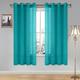 DWCN Turquoise Faux Linen Sheer Curtains - Grommet Voile Window Curtain Drapes for Bedroom Living Room 52 x 63 inch Length, Set of 2