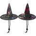 NUOLUX 2Pcs Halloween Pet Hat Pet Witch Hat Pet Decorative Headdress Halloween Pet Decor Pet Caps