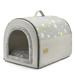 Jiupety Cozy Pet Bed House 2 in 1 Pet House L Size for Medium Dog Warm Cave Sleeping Nest Bed for Cats and Dogs Grey