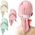 3 Pack Microfiber Hair Towel Absorbent Wrap Towel Hair Towel Turban Large Quick Hair Dry Towel Bath Head Towel Head Wrap Hair Drying Towel for Women Men Long Hair Curly Hair Shower Pink Gre