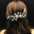 JONKY Bride Wedding Crystal Hair Comb Silver Pearl Bridal Hair Pieces Rhinestone Headpieces Leaf Hair Accessories for Women