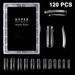 120PCS/Case Poly Nail Extension Gel Dual Forms Nail Builder Extension Gel Nail Mold Clear Full Cover False Nail Tips Dual Forms Acrylic Nail Forms