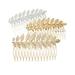 NUOLUX 3 Pcs Fashion Hair Comb Simulation Iron Leaf Headpiece Hairpin Hair Accessories for Women Ladies Wedding (Golden Silver Rose Gold)