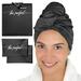 THE PERFECT HAIRCARE Hair Towel and Curl Scrunching Towel Set for Curly Hair Women and Girls - Wet Plopping SOTC & Micro-Plop - 1 Large Hair Wrap Towel Turban + 2 Small Towels (Black)
