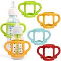FOAUUH 4 Pack Baby Bottle Handles Silicone Bottle Handles for Dr Brown Narrow Baby Bottles Baby Bottle Holder with Easy Grip Handles to Hold Their Own Bottle BPA Free