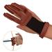 Mairbeon Archery Finger Glove Adjustable 3 Finger Cowhide Brown Archery Finger Guard for Shooting