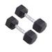 Dumbbells Rubber Hex Dumbbells with Ergonomic Chrome-Plated Handles Hand Weight with Hexagonal Shape for Strength Training