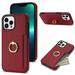 Allytech iPhone 11 Pro Max Case with Ring Holder Slim Fit Cards Holder Cash Pocket Protective PU Leather TPU Shell Wallet Phone Case for Apple iPhone 11 Pro Max - Red