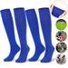 Gustave 2 Pairs Soccer Socks Multi-Sport Athletic Socks for Baseball Softball Football Unisex Knee High Sports Compression Socks for Men Women Blue