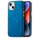 Nalacover Slim Case for iPhone 15 Skin Friendly PU Leather Soft Lining Cover Lightweight TPU Shockproof Plating Buttons Camera Lens Protection Case for iPhone 15 Blue