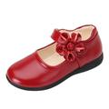 Quealent Baby Boys Shoes Baby Boy Toddler Baby Children Leather Flower Single Soft Dance Shoes Girls Shoes Kid Princess Baby Shoe for Boys Size 4 Red 9.5 Little Kid