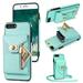 TECH CIRCLE Multifunctional Phone Case for iPhone 8 Plus/iPhone 7 Plus Cell Phone - [Built-in Wallet] Protective Portable Leather Cover Shell with Adjustable Shoulder Strap Mint