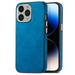 Nalacover Slim Case for iPhone 15 Pro Skin Friendly PU Leather Soft Lining Cover Lightweight TPU Shockproof Plating Buttons Camera Lens Protection Case for iPhone 15 Pro Blue