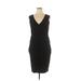 Boutique + Cocktail Dress - Sheath Plunge Sleeveless: Black Print Dresses - Women's Size 1X Plus
