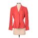 Talbots Blazer Jacket: Below Hip Pink Print Jackets & Outerwear - Women's Size 4 Petite