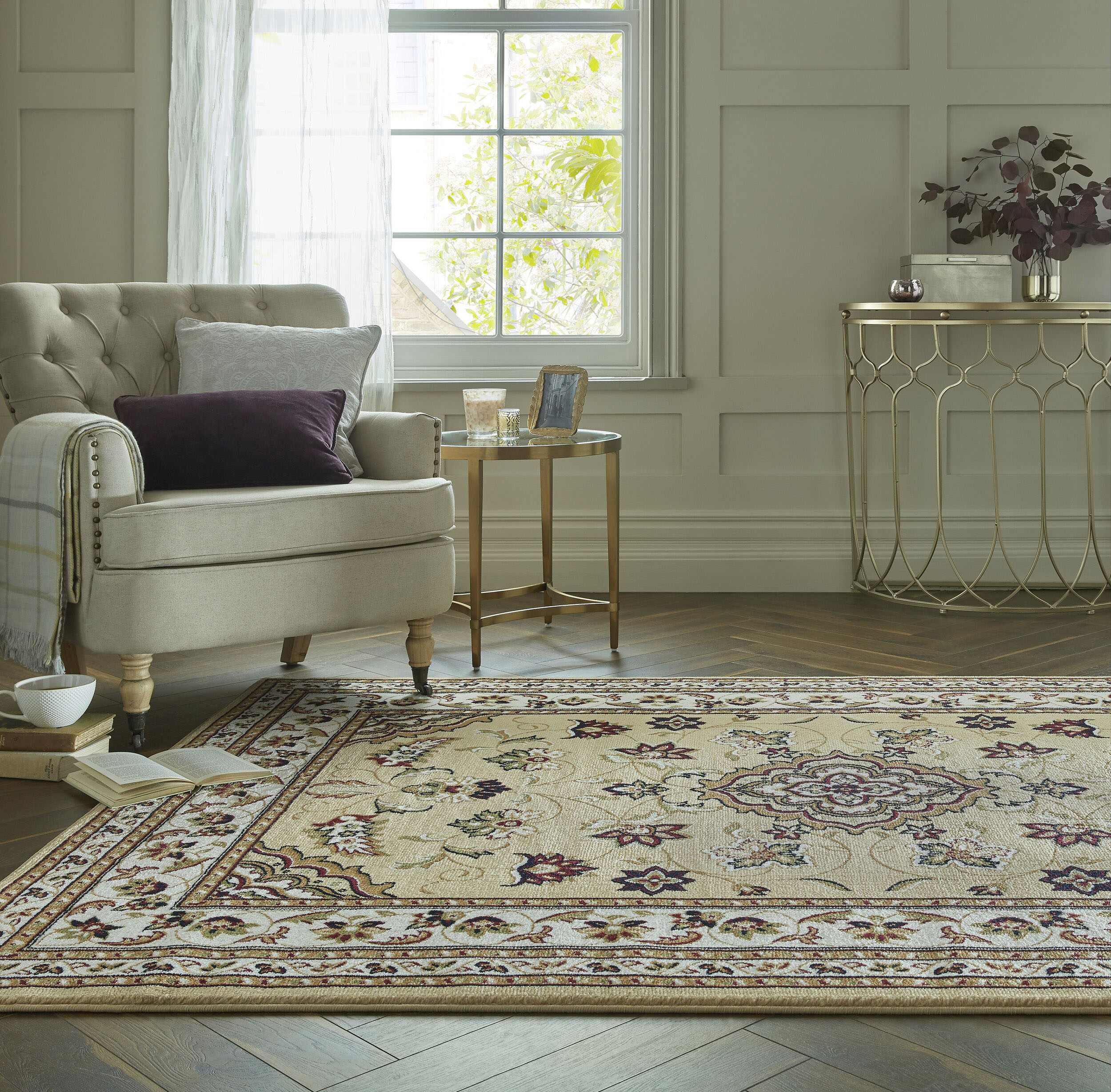 Teppich FLAIR RUGS "Sherborne", beige, B:150cm H:8mm L:80cm, Polypropylen, Teppiche, Teppich, Orientteppich Image