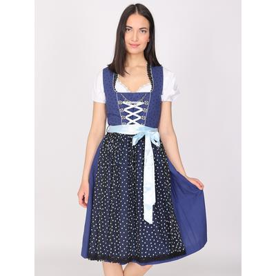 Dirndl JCC "31023115", Damen, Gr. 42, Normalgrößen, blau (navy), Obermaterial: 100% Baumwolle ; Futter: 100% Baumwolle ; Schürze: 100% Polyester; Acc.: 100% Metal, Kleider Image