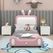 Isabelle & Max™ Theta Upholstered Rabbit-Shape Princess Bed Upholstered, Leather in Pink | 41.3 W in | Wayfair B54D67DEE783416DB9AB2BA9349C7019