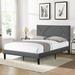 Latitude Run® Ammie Upholstered Platform Bed Frame w/ Headboard Upholstered in Gray | 46.13 H x 56.63 W x 79.63 D in | Wayfair