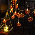 Guirlande lumineuse suspendue en forme de citrouille pour Halloween décoration exquise sûre et