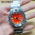 Sea knight – montre de plongée Monster V2 pour hommes saphir étanche à 200M cadran Orange en