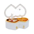 Boîte à bijoux de musique en forme de cœur boîte à bijoux de musique délicate en forme d'horloge