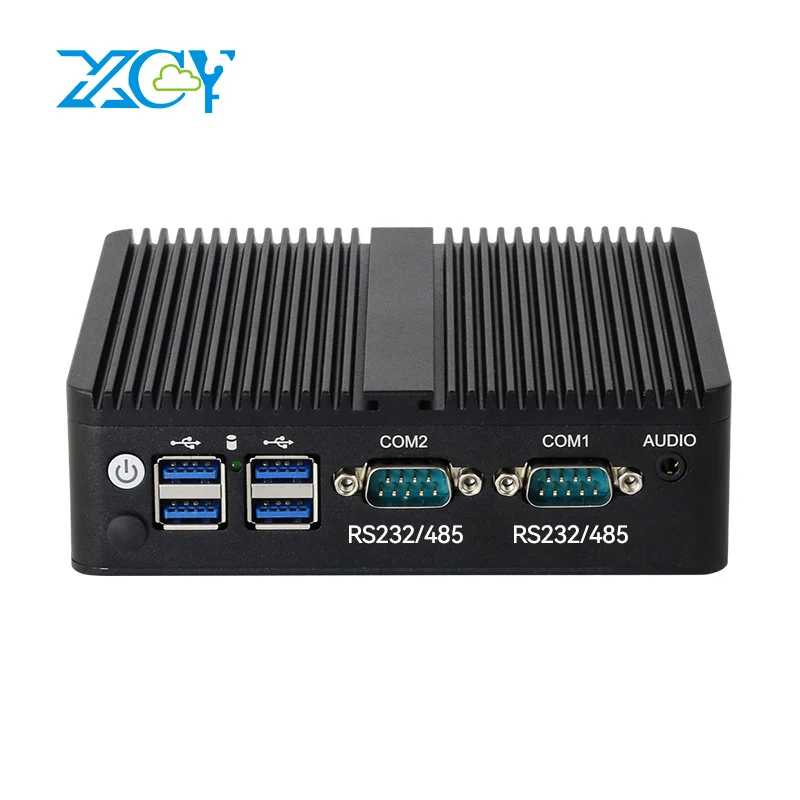 Lüfterloser Mini-PC der 12. Generation Intel Celeron J6412 DDR4 M.2 SSD 2x GBE LAN RS232 RS485 Unterstützt WiFi SIM 4G LTE Windows 10/11 Linux