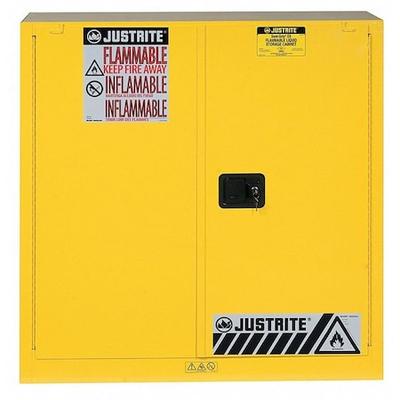 JUSTRITE 893030 Hazardous Material Storage Cabinet, 40 gal, 3 Shelves, Steel,