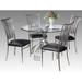 Chintaly Contemporary Dining Set with Round Glass Table & Curved Back Chairs