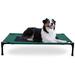 Elevated Cooling Outdoor Dog Bed Portable Raised Dog Cot Green/Black Large 30 X 42 X 7 Inches