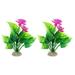 VOCOSTE 2pcs Fish Tank Aquarium Decorations Plants Mini Aquarium Decorations PE Ceramics Plants for Aquarium Decorations White Purple 5.91