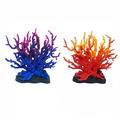 M-bay Blue and Orange Artificial Aquarium Coral Ornament Plastic Fish Tank Coral Reef Decoration for Aquarium Landscape