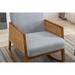 Linen Upholstery Fabric Rocker Chair with Solid Wood Base Frame Accent Chairs for Livingroom Chair, Light Gray