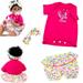 Aori Reborn Baby Dolls Clothes 20 22 Inch Outfit Accessories 3 Pieces Pink Clothing Set for Newborn Baby Girl
