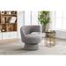 Swivel Barrel Chair 360° Swivel Round Chair Armchairs with Wide Upholstered Velvet Arm Chairs Living Room Accent Chairs, Gray