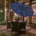 9 ft Solar LED Patio Umbrella with Lighting, Tilt, Crank