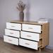 Modern Rosewood & White Wood Dresser, 6 Drawers, Large Storage