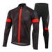 Lixada Men s Winter Thermal Fleece Cycling Clothing Set Long Sleeve Windproof Cycling Jersey Coat Jacket with 3D Padded Pants Trousers